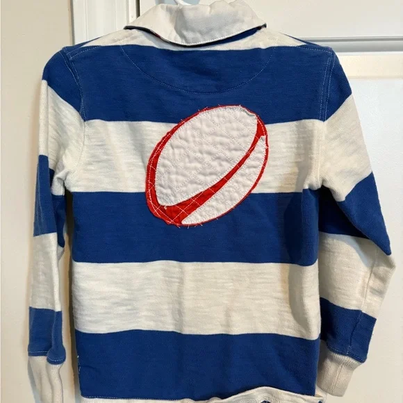 Mini Boden Blue and White Striped Polo size 3/4 - Picture 4 of 4